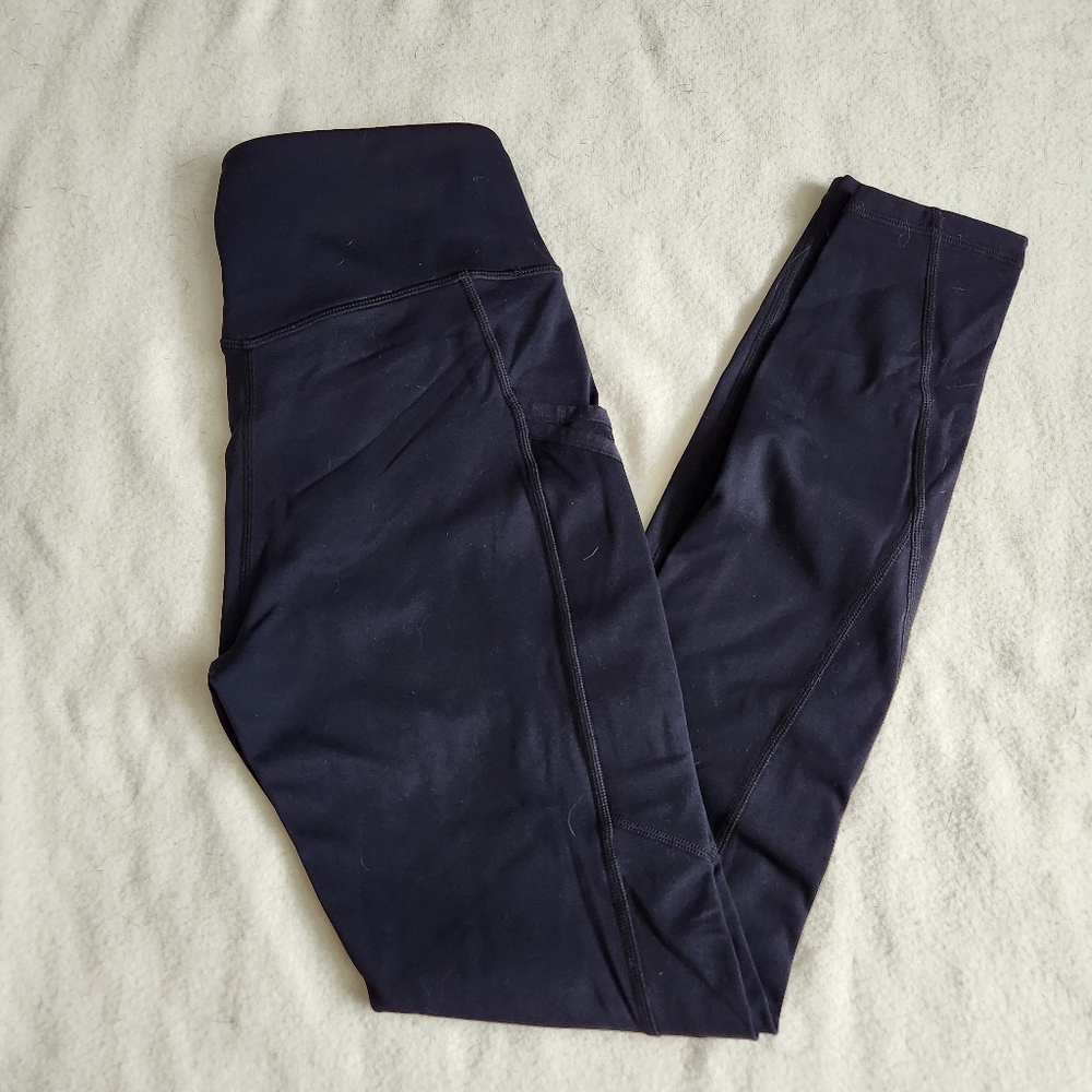 Fabletics Black Trinity High Rise 7/8 Leggings With Pockets Size Small